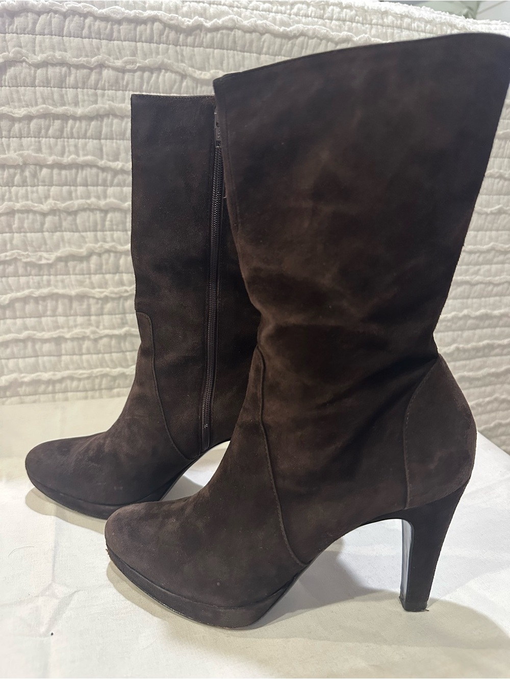 Ann Taylor Brown Suede Mid-Calf Boots Size 7